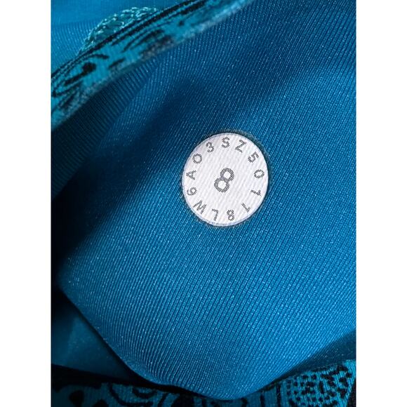 Lululemon Womens Size 8 In Movement Crop Everlux 19" Kitakami Spirit Green Black - Picture 4 of 4